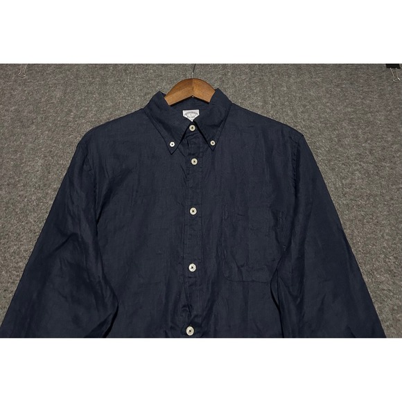 Brooks Brothers Other - Brooks brothers baird mcnutt button down shirt long sleeve blue 100% linen L